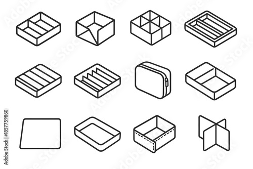 Adjustable roll vector drawer icon bin compact organizer zippered tray inserts insert