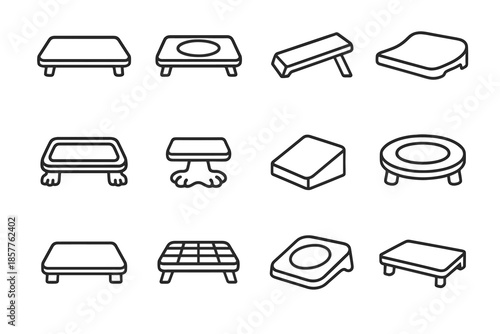 Riser symbol paw grid mat vector icon elevated stability shape inclined food