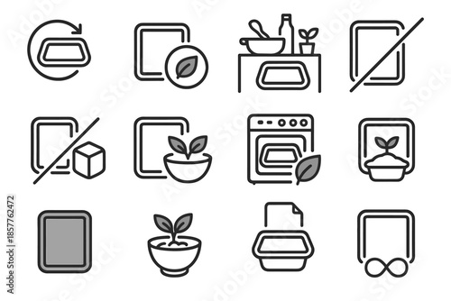 Shape minimal food eco silicone bakeware friendly symbol icon use lifetime vector