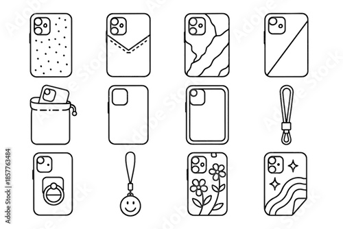 Icon gold sticker accessories ring phone fabric transparent vector wrist leather stylish