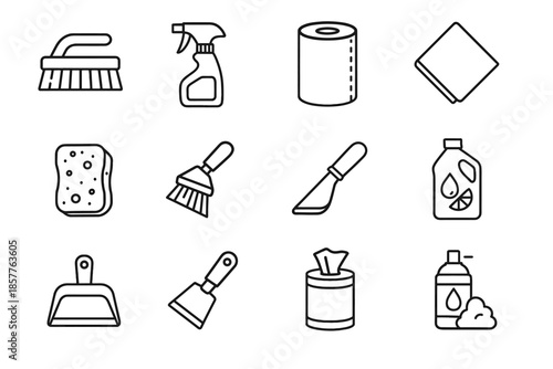 Foam degreaser cleaning icon tool vector icons handheld surface dispenser countertop towel