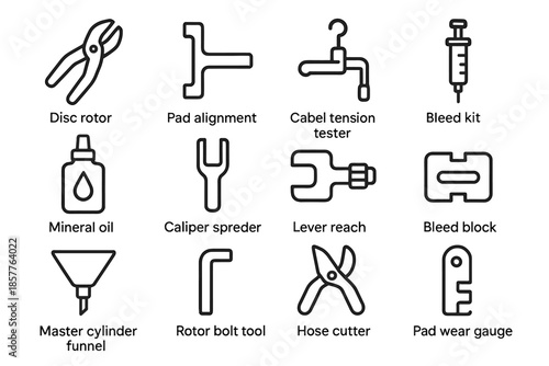 Hose icon wear pad tool vector cutter master bleed funnel icons brake