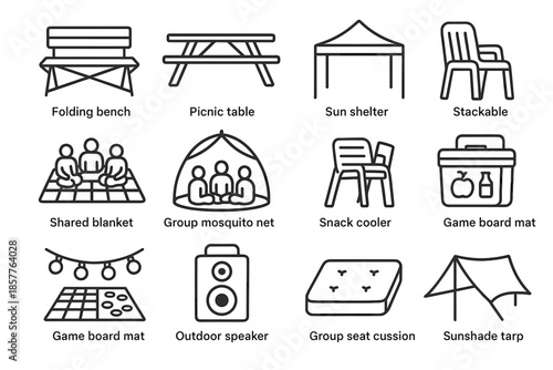 Light vector icons net mat string stackable outdoor icon cushion gear table