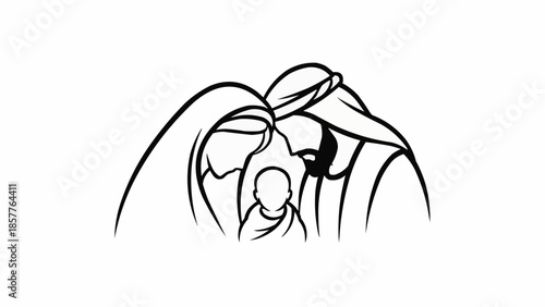 Loving family with baby enjoying tender moment together