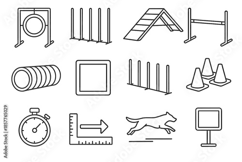 Vector platform icon post weave agility sprint distance poles training slalom device