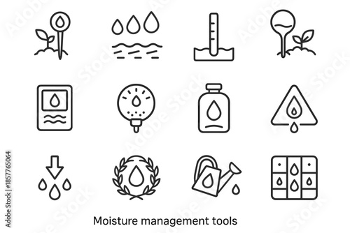 Water eco gauge controller humidity icons management reader icon vector moisture watering