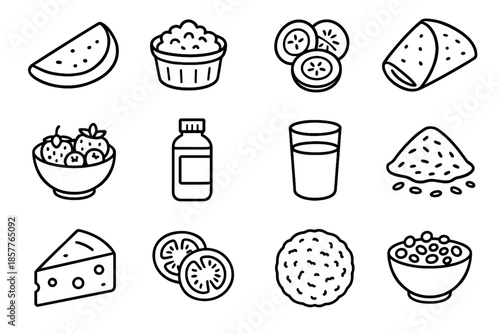Mix white cup breakfast cake unsweetened protein low icon vector wedge wheat