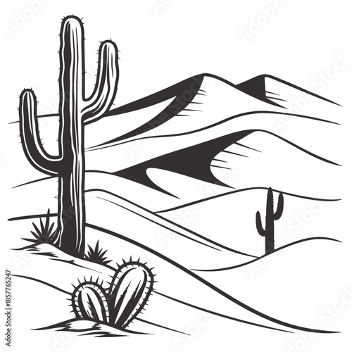 Desert landscape with cacti