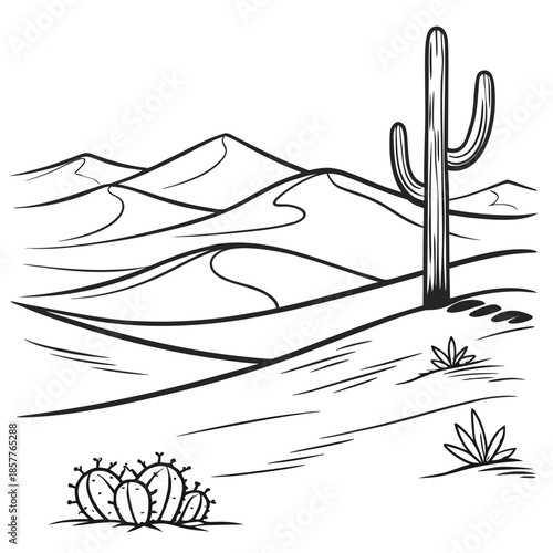 Desert landscape with cacti