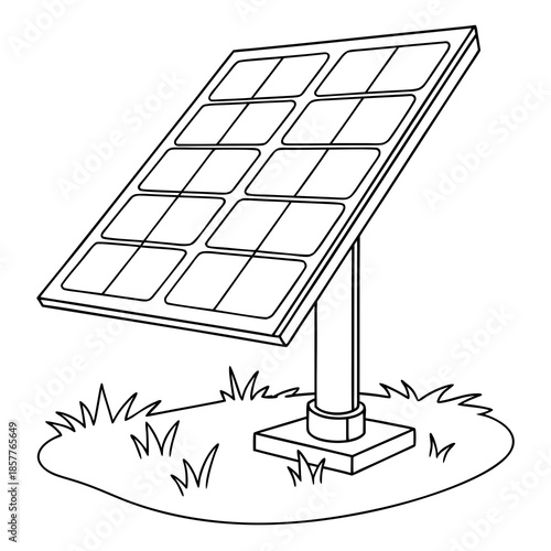 Solar panel in grass