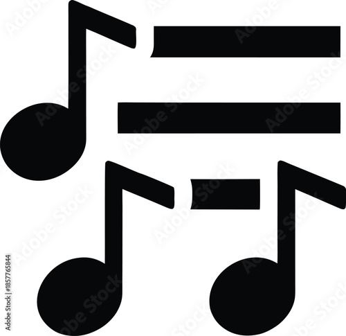 irish music note line art vector illustration on transparent background