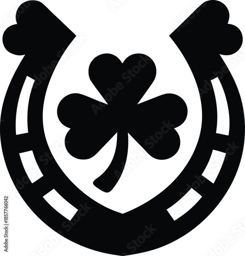 lucky love symbol line art vector illustration on transparent background