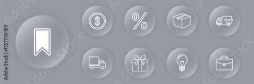 Vector illustration of ecommerce and logistics concept icons including shopping, finance