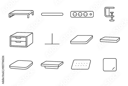 Icon minimalist divider vector line grip light piece power desk panel transparent