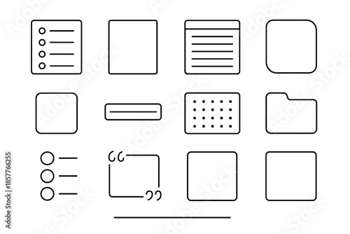 List icons slim icon vector bar mood quote minimal journal checklist compact