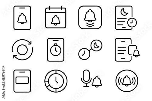 Command pulse timer phone vector mobile daily sync alarm mode sleep linked