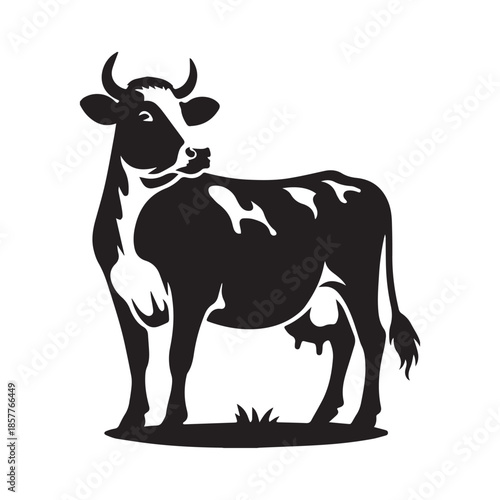 cow on a white background