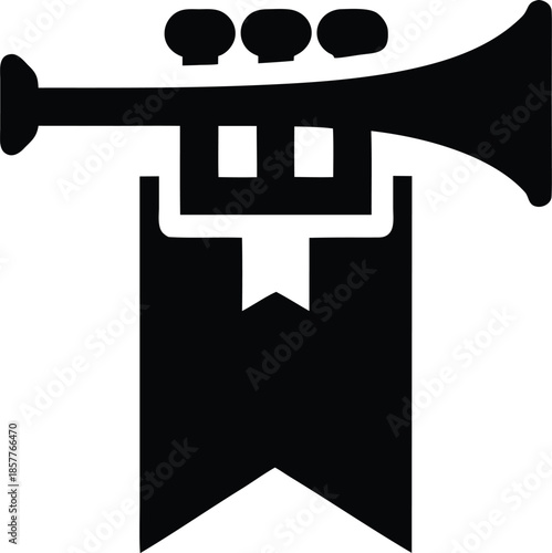 parade trumpet line art vector illustration on transparent background