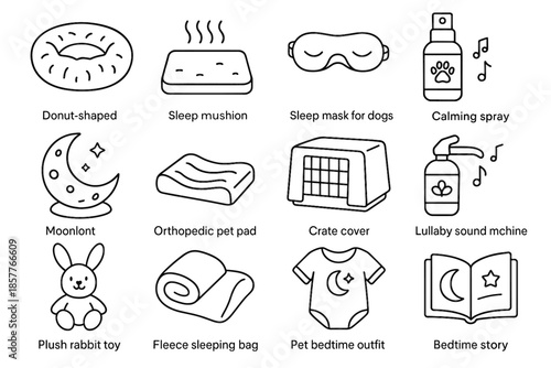 Sleep rabbit orthopedic icon outfit vector moonlight story bedtime pet machine