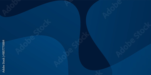 Vector blue paper waves abstract banner design. Elegant wavy art