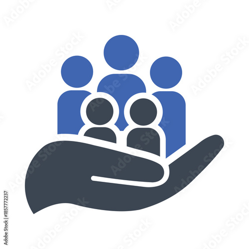 Hand with family icon