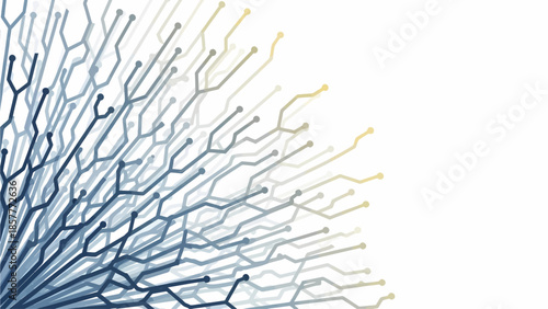 Abstract Vector Illustration of Interconnected Lines and Shapes in a Dynamic Composition