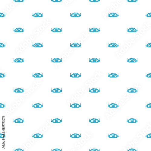 Smart AI robot seamless pattern isolated on white background
