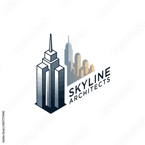 Modern city skyline with sleek skyscrapers and architectural design
