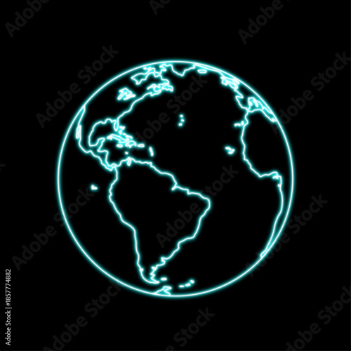 Neon Globe Outline