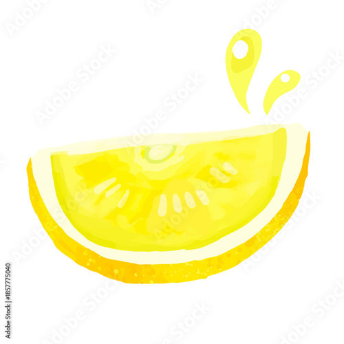 手描きのかわいいカットレモンのイラスト2