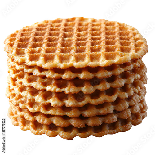 Stack of delicious round waffles