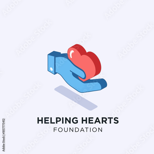 Hand holding heart for charity or love concept