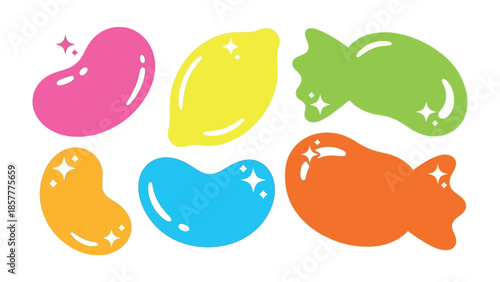 Colorful Candy: A delightful assortment of vibrantly colored candies.Each piece is a burst of sweetness. 