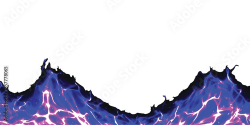 A dynamic abstract fire border featuring vibrant blue and pink energy against a clean white backdrop