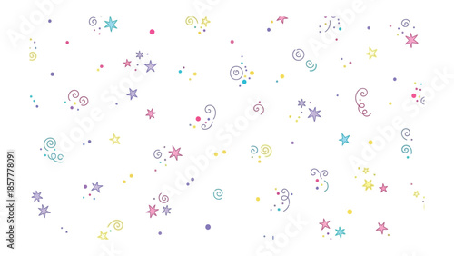 Celestial Swirls and Stellar Splendor: A whimsical collection of stars, swirls, and celestial motifs dance across the expanse, creating a sense of wonder. 