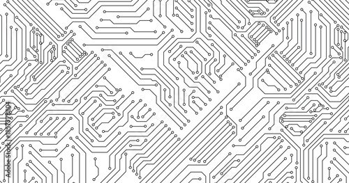 Abstract grey circuit pattern on white technology futuristic background. 
