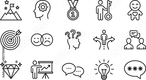 Smart home automation line icon set, featuring wireless technology symbols, internet of things connectivity, remote control security, and house climate systems.