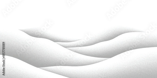 Soft white abstract wavy terrain with gentle slopes resembling a snowy landscape