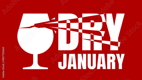 Dry January - banner, poster - vector illustration