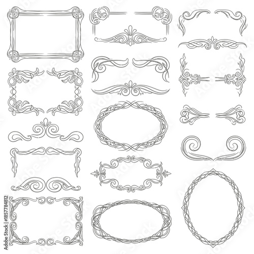 Ornate frames and decorative elements in a detailed illustration