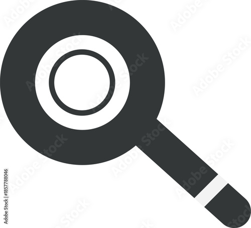 Flat magnifying glass icon commonly used for search, zoom, and research concepts.