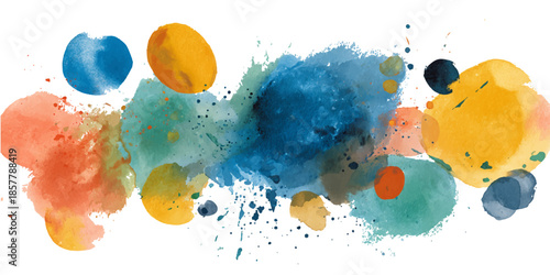 Soft watercolor background with blended pink and blue washes and subtle speckles