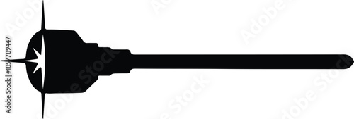 Silhouette Futuristic Light Saber Weapon Starburst Element Vector Illustration