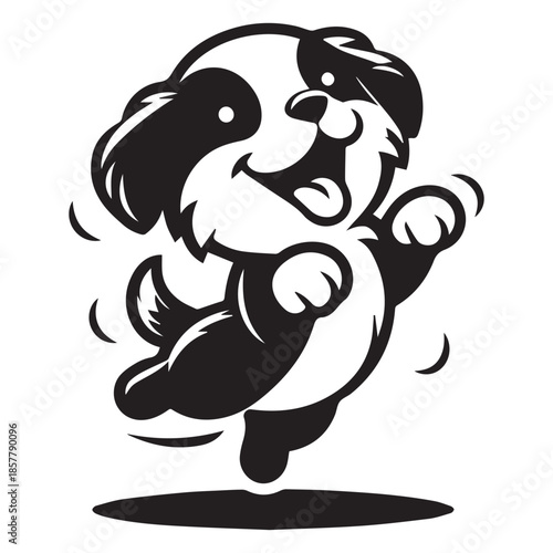 Puppy Dog Silhouette Vector | Black & White Pet Clipart