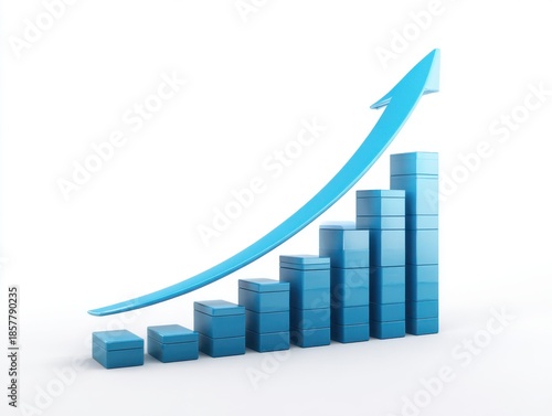 Free Download Growing bar graph with arrow, isolated on white background - GFXLoad