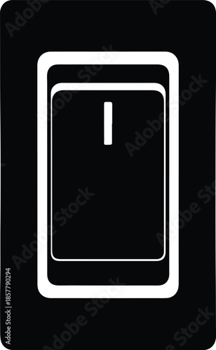 Silhouette Simple On Off Electric Light Switch Power Control Vector Illustration