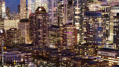 Schilderij op canvas Lower Manhattan skyline at night