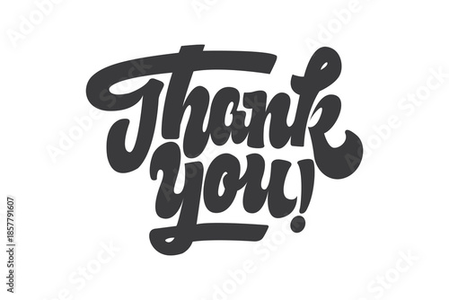 Thank you hand lettering typography, Modern calligraphy quote vector illustration.