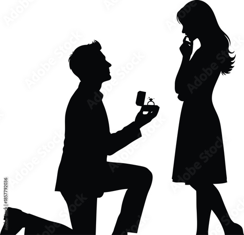 Man proposing to woman with ring