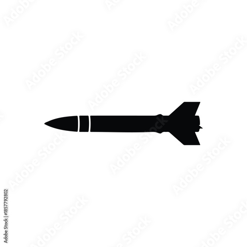 Military' missiles silhouette vector flat design on white background.